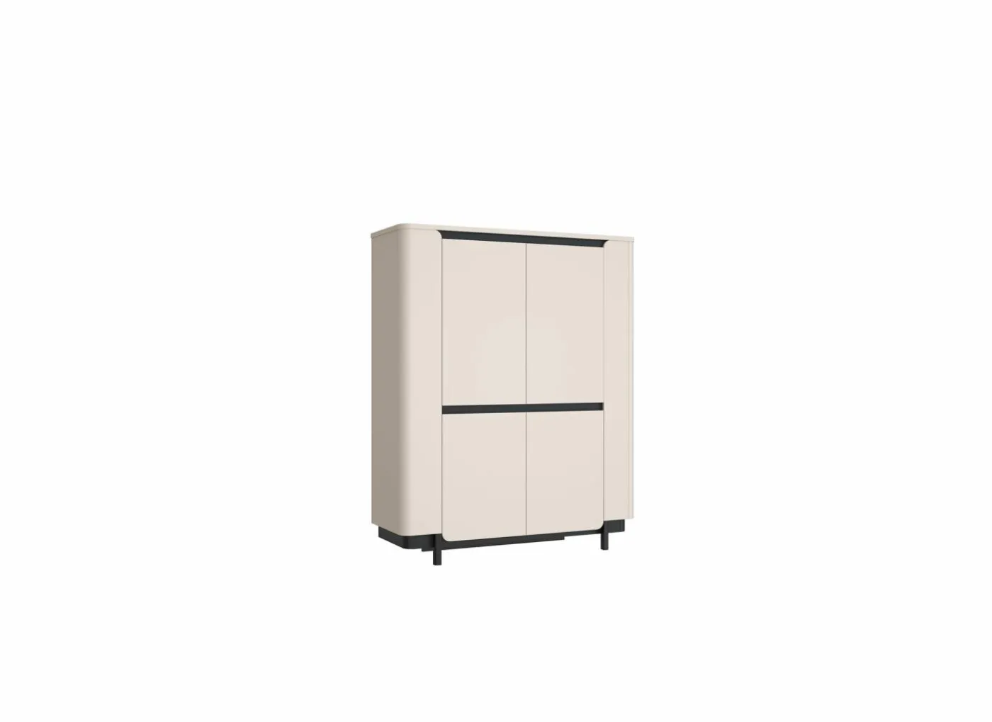 Vitrinekast Vodol 130cm - decor - zand & zwart