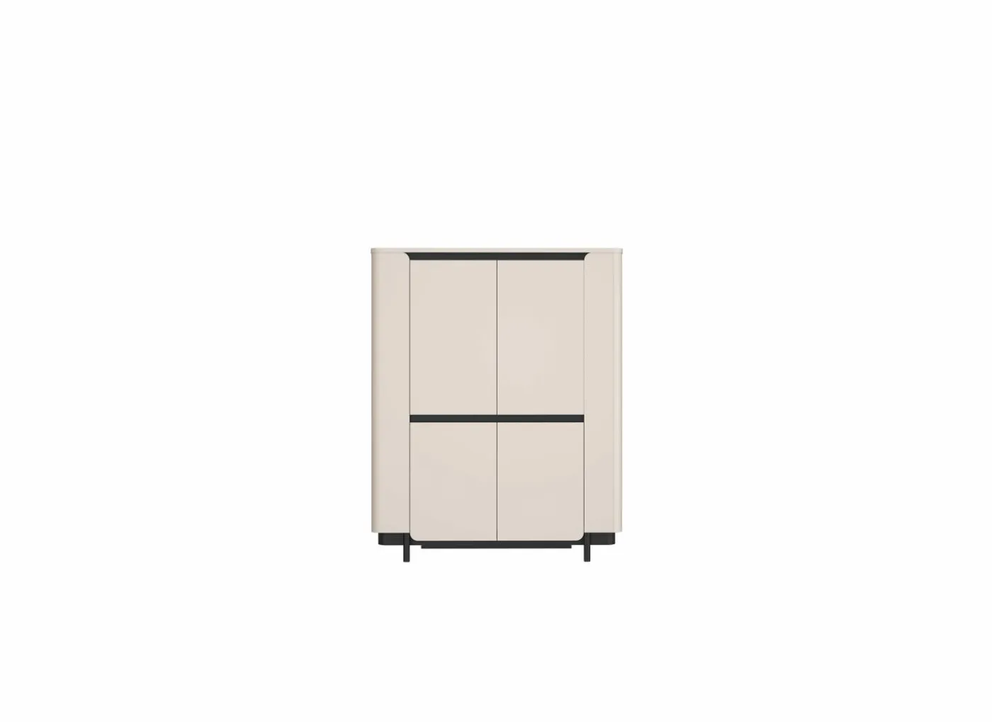 Vitrinekast Vodol 130cm - decor - zand & zwart