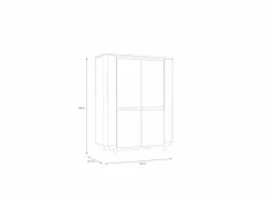 Vitrinekast Vodol 130cm - decor - zand & zwart
