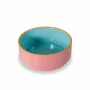 Voerbak Ø16cm - stoneware - blauw & roze
