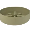 Voerbak Sili Trage voederbak 700ml - silicoon - kaki