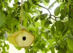 Vogelhuisje 16x16x16,5cm - bamboevezel - naturel