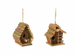 Vogelhuisje 17x12x17cm - dennenhout - bruin