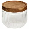 Voorraadpot Harmony 0,3L - glas - transparant & acacia
