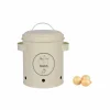 Voorraadpot voor ajuin metaal beige