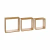 Wandcube 25x9x25cm - bamboe & FSC - naturel - set van 3