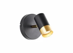 Wandlamp Vigolo 1x5W GU10 Ø12,5cm - metaal - zwart/goud