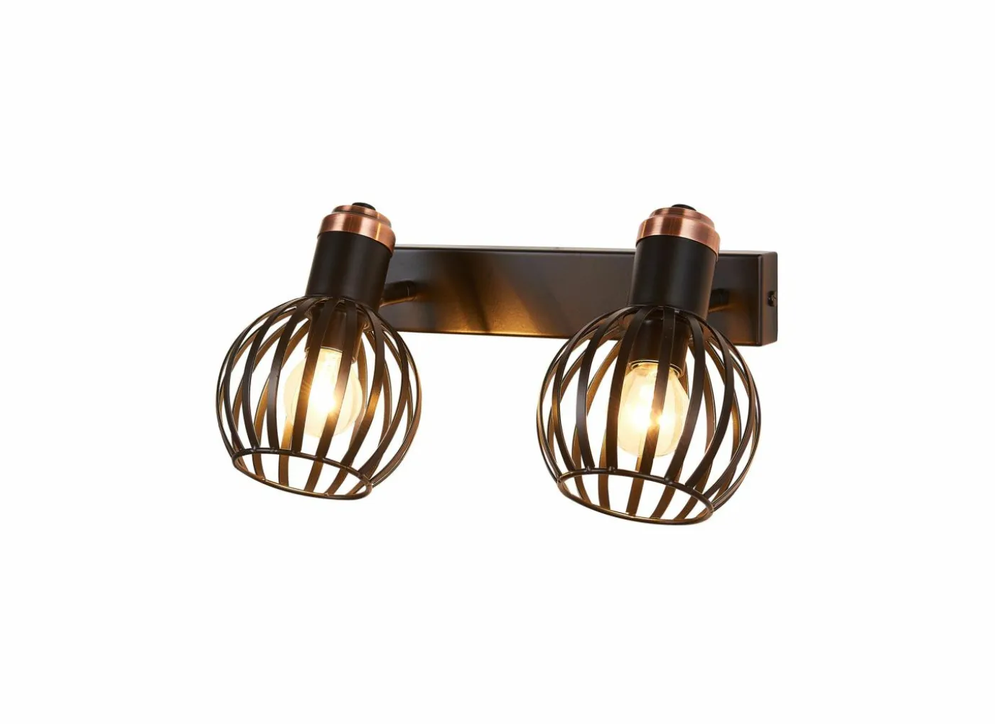 Wandlamp zwart 2x40W E14