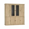 Wandmeubel Grimaldi 230cm - eik massief & decor - naturel