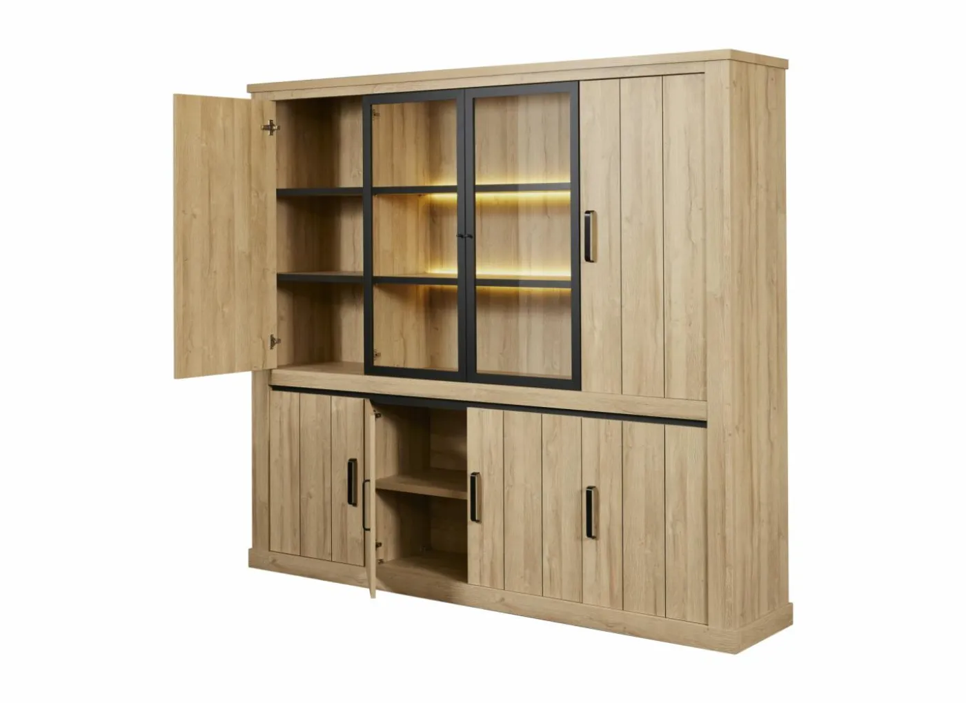 Wandmeubel Tibo 247cm - decor - French oak