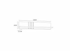 Wandplank Killarney 120x22x24cm - decor - mauvella oak & sand