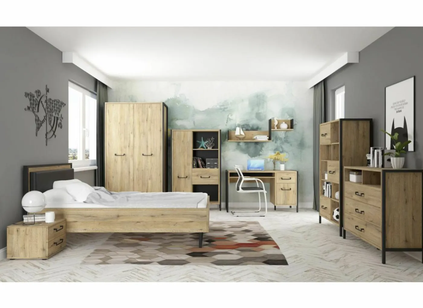 Wandplank Oriental Tree 125,6x21,9x43,2cm - decor - bartex eik