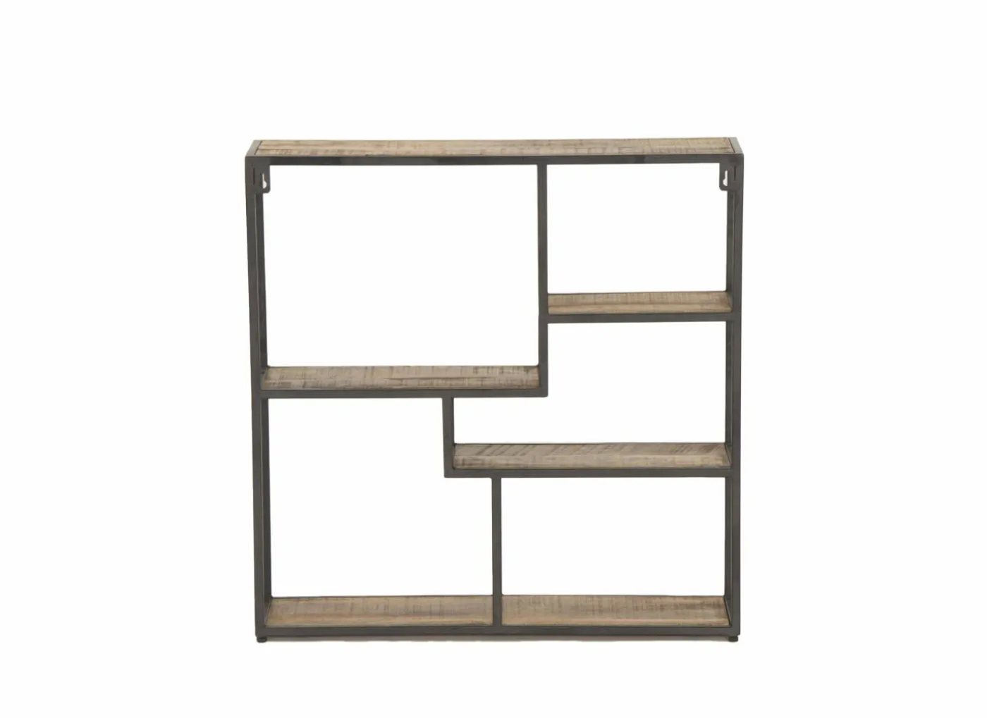 Wandrek Amador 80x20x80cm - mango massief - zwart & bruin