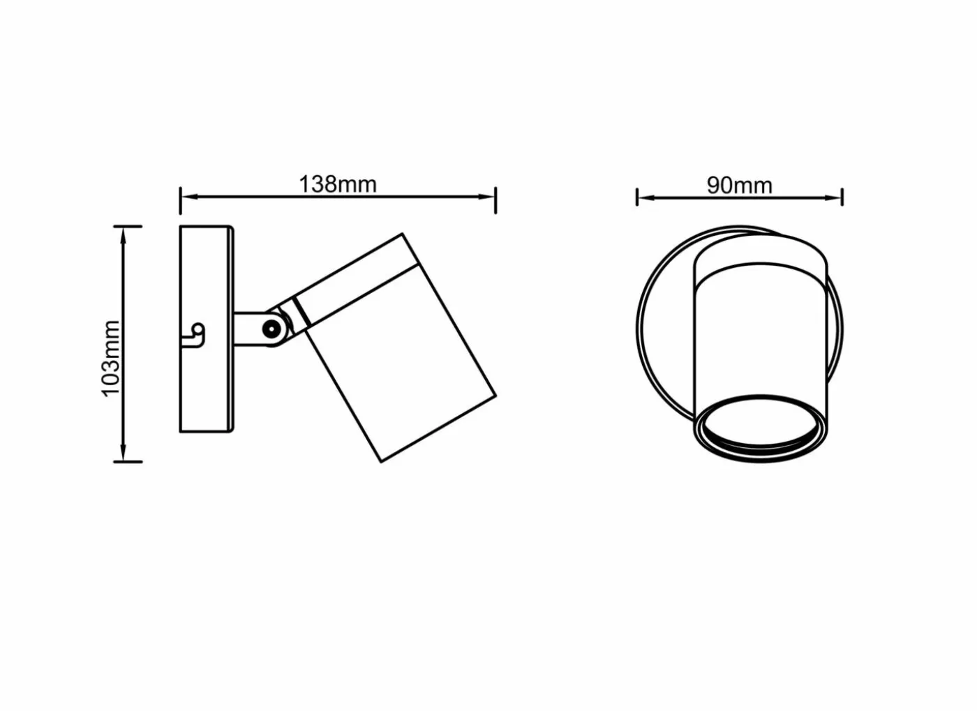 Wandspot Alessia mat zwart 5W GU10