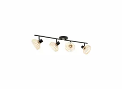 Wandspot Norah zwart naturel 4x40w E14