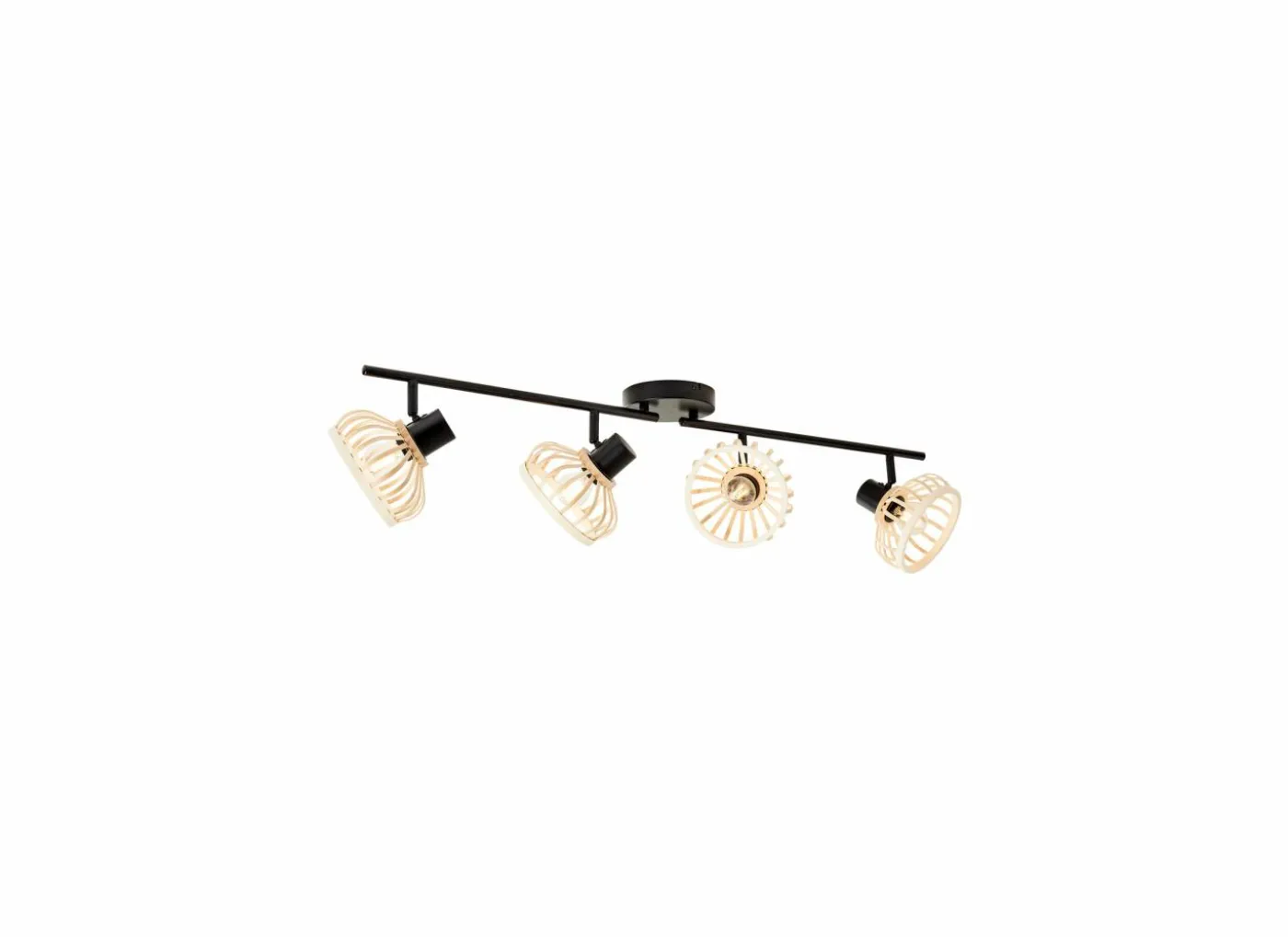 Wandspot Norah zwart naturel 4x40w E14