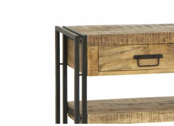 Wandtafel Amish 120x30cm - mango massief & metaal - bruin