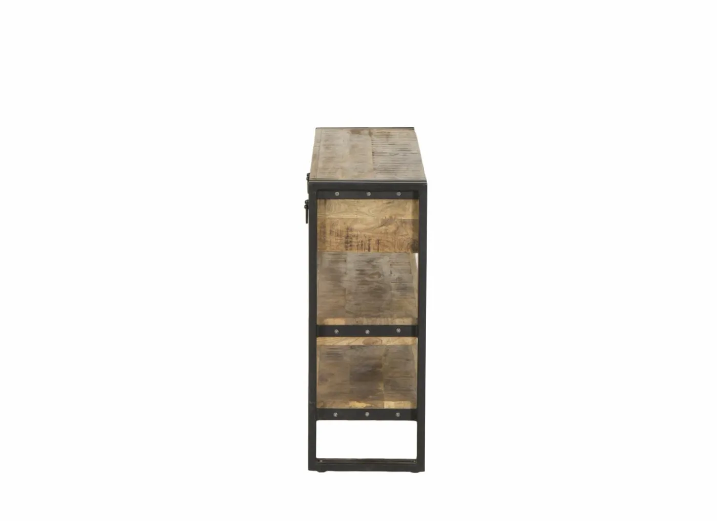 Wandtafel Amish 120x30cm - mango massief & metaal - bruin