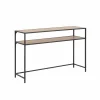 Wandtafel 120x35cm - MDF & metaal - zwart & eik