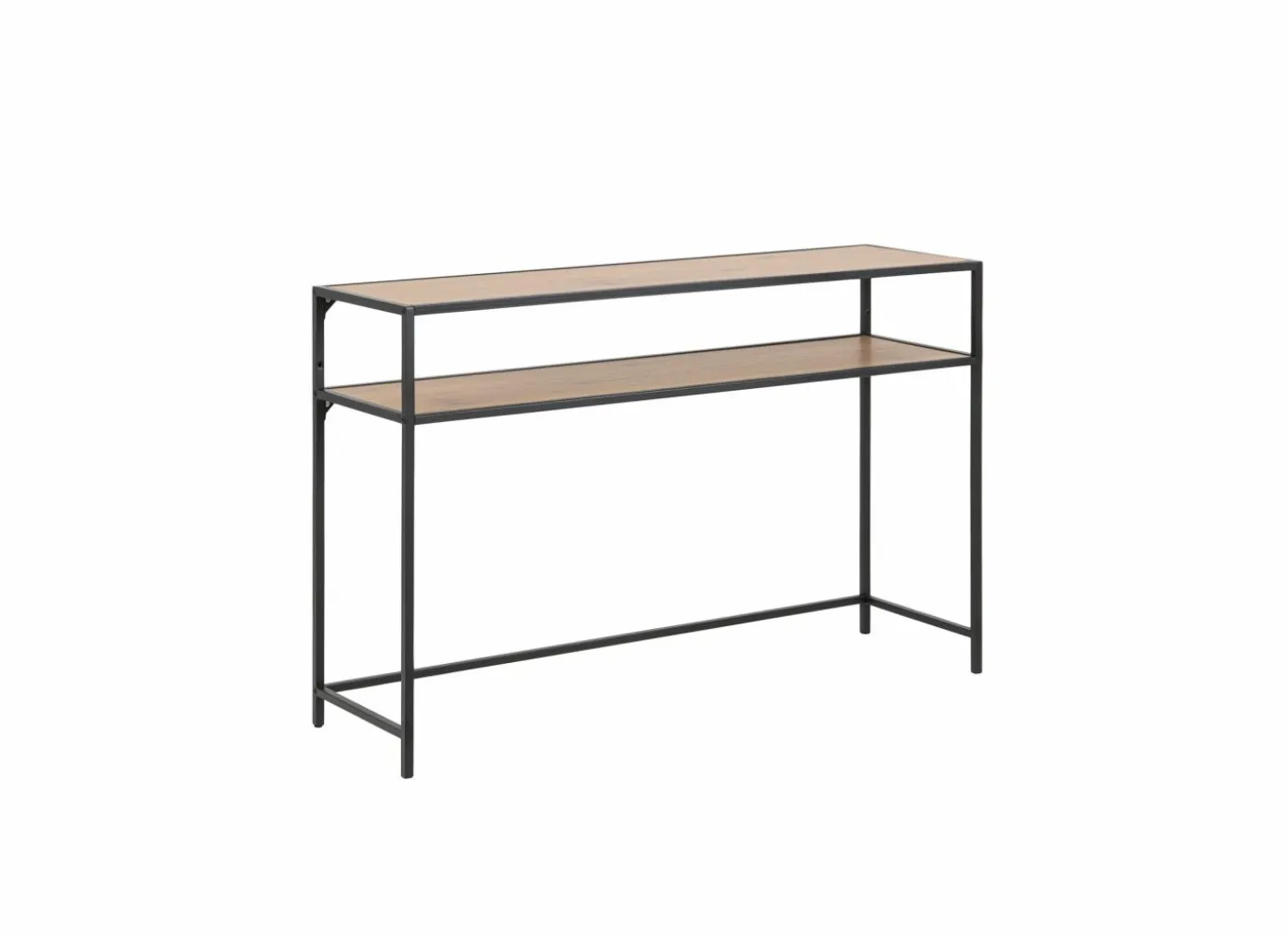 Wandtafel 120x35cm - MDF & metaal - zwart & eik