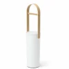 Wc-rolhouder Bellewood 18x68cm - kunststof & hout - wit & naturel