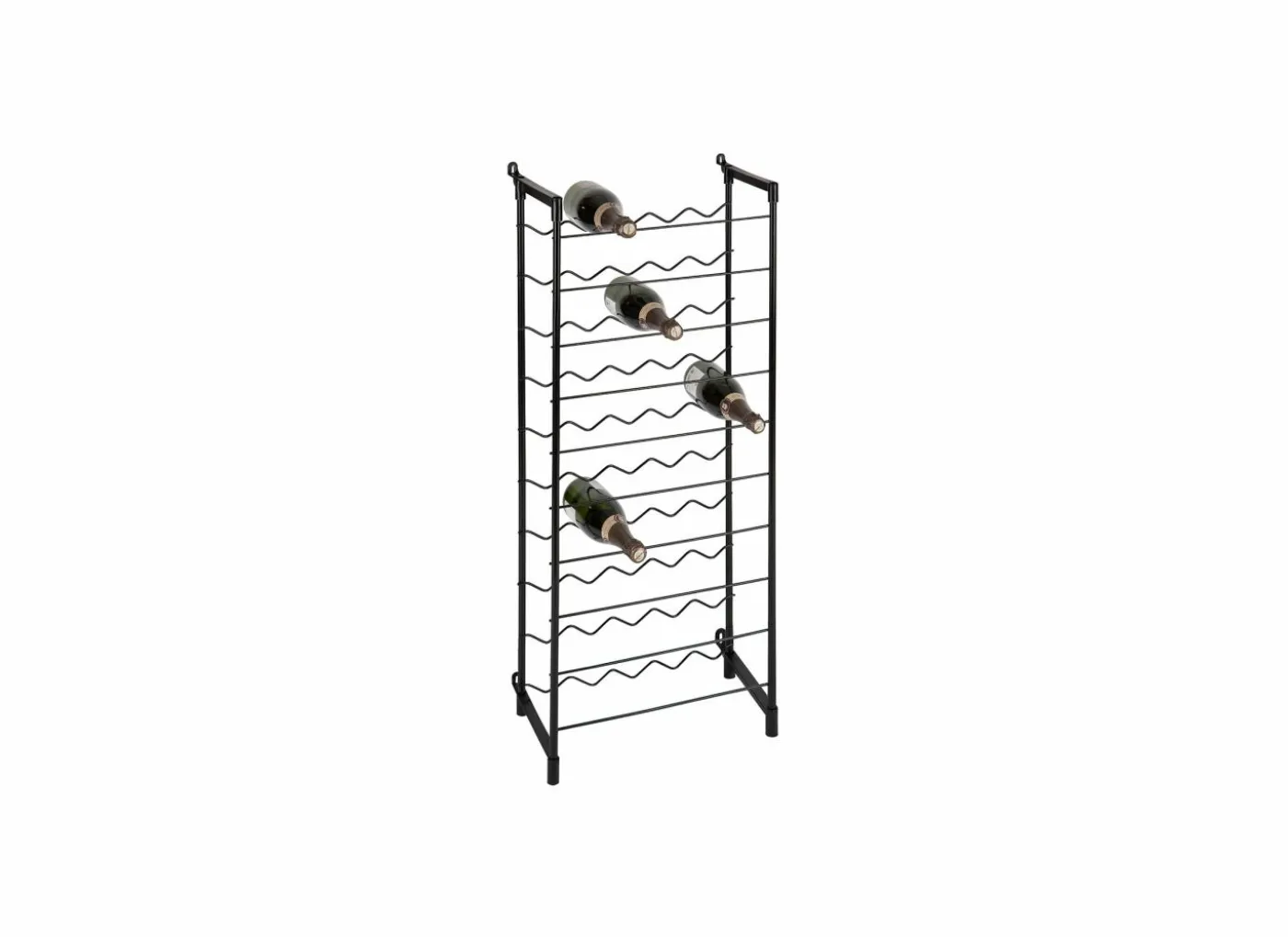 Wijnrek 48x26x109cm - staal - zwart