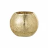 Windlicht Bol carquele effect H9,5cm - glas - goud