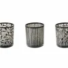 Windlicht Thato H12,5cm - glas - zwart