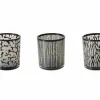 Windlicht Thato H8cm - glas - zwart