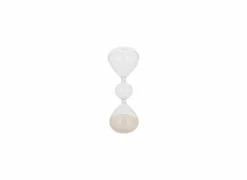 Zandloper Wavy Bliss 15 minuten H19cm - glas - wit/roze
