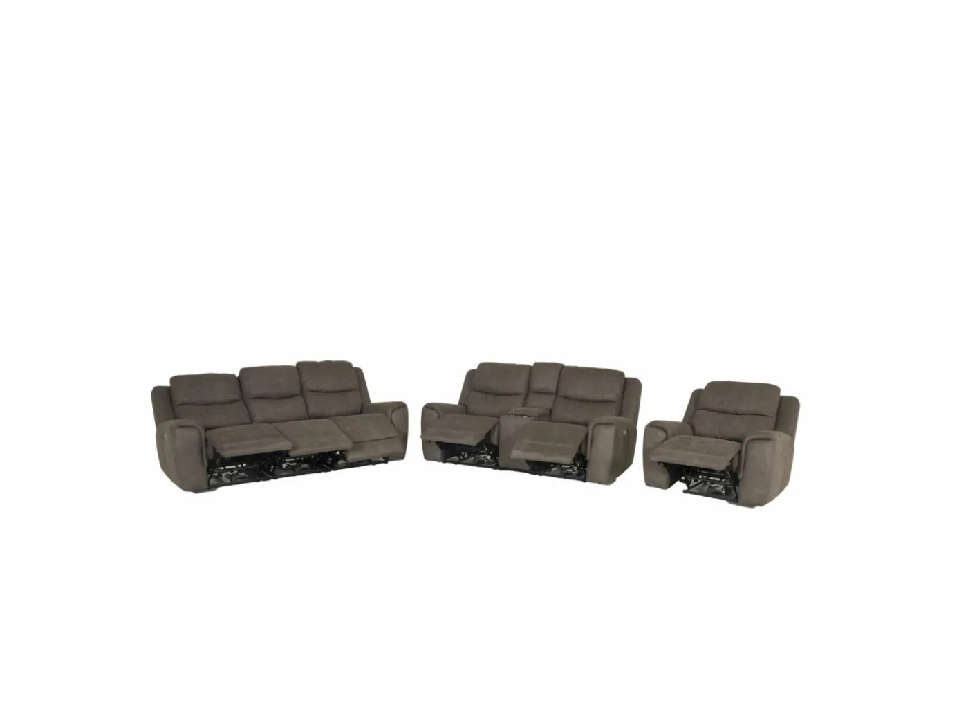 Zetel Cluny 3+2+1-zit - stof - bruingrijs met relax