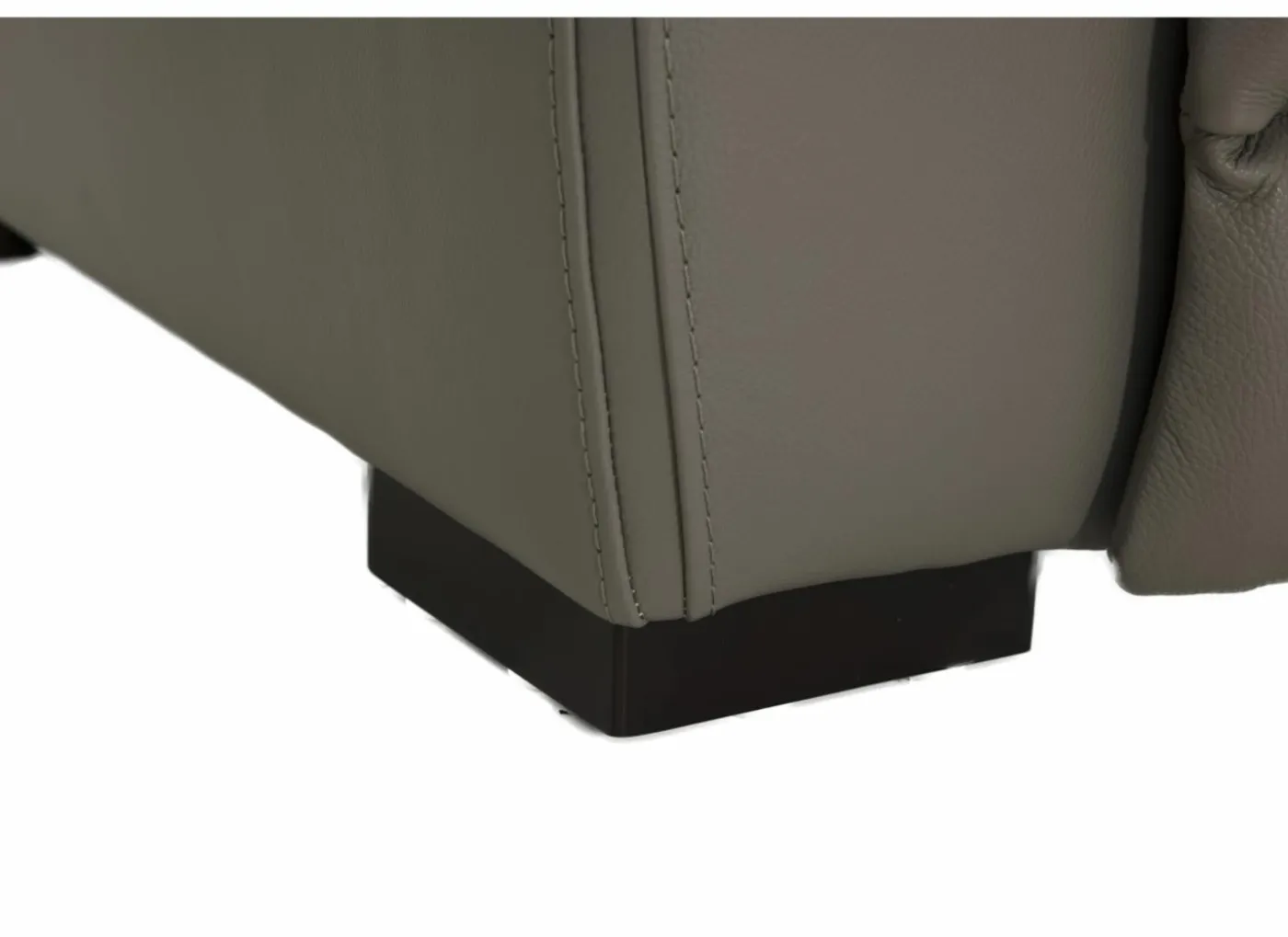 Zetel Curry 2,5+2+1-zit - leder - asgrijs met relax