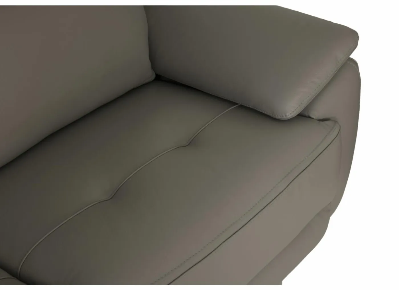 Zetel Curry 2,5+2+1-zit - leder - asgrijs met relax