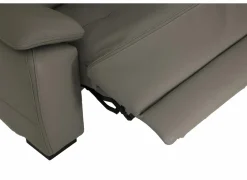 Zetel Curry 2,5+2+1-zit - leder - asgrijs met relax