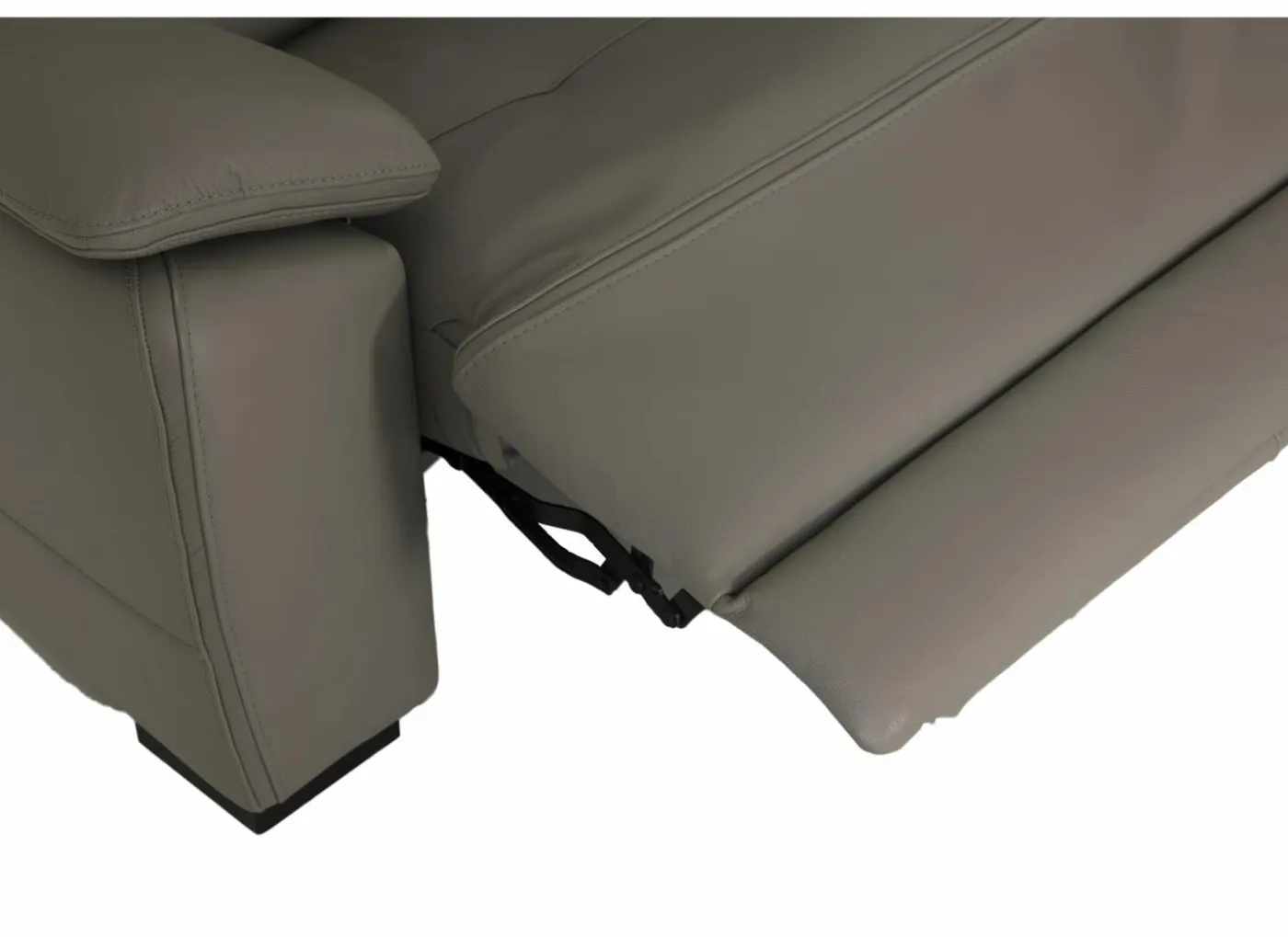 Zetel Curry 2,5+2+1-zit - leder - asgrijs met relax