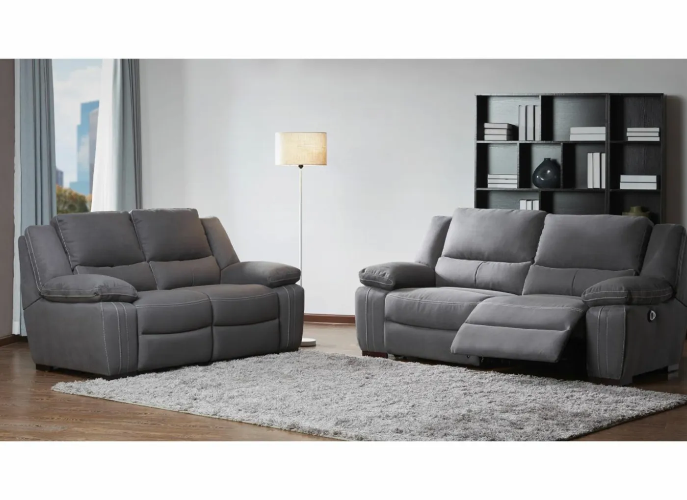 Zetel Elle 3+2-zit - stof - bruin