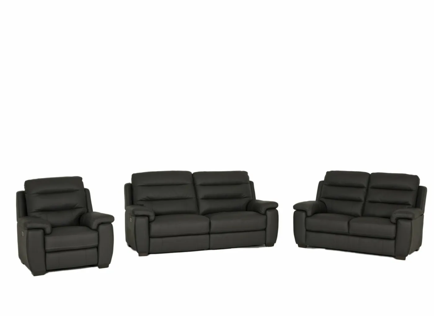 Zetel Folk 2,5+2+1-zit - leder - antraciet met relax