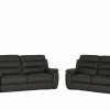 Zetel Folk 2,5+2-zit - leder - antraciet met relax