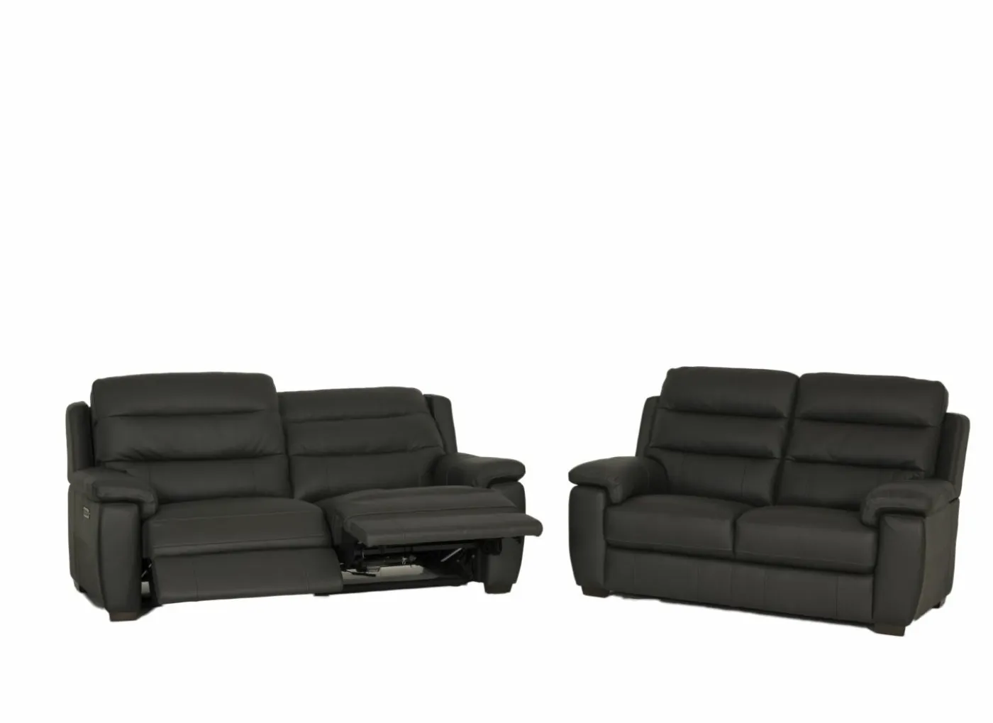 Zetel Folk 2,5+2-zit - leder - antraciet met relax
