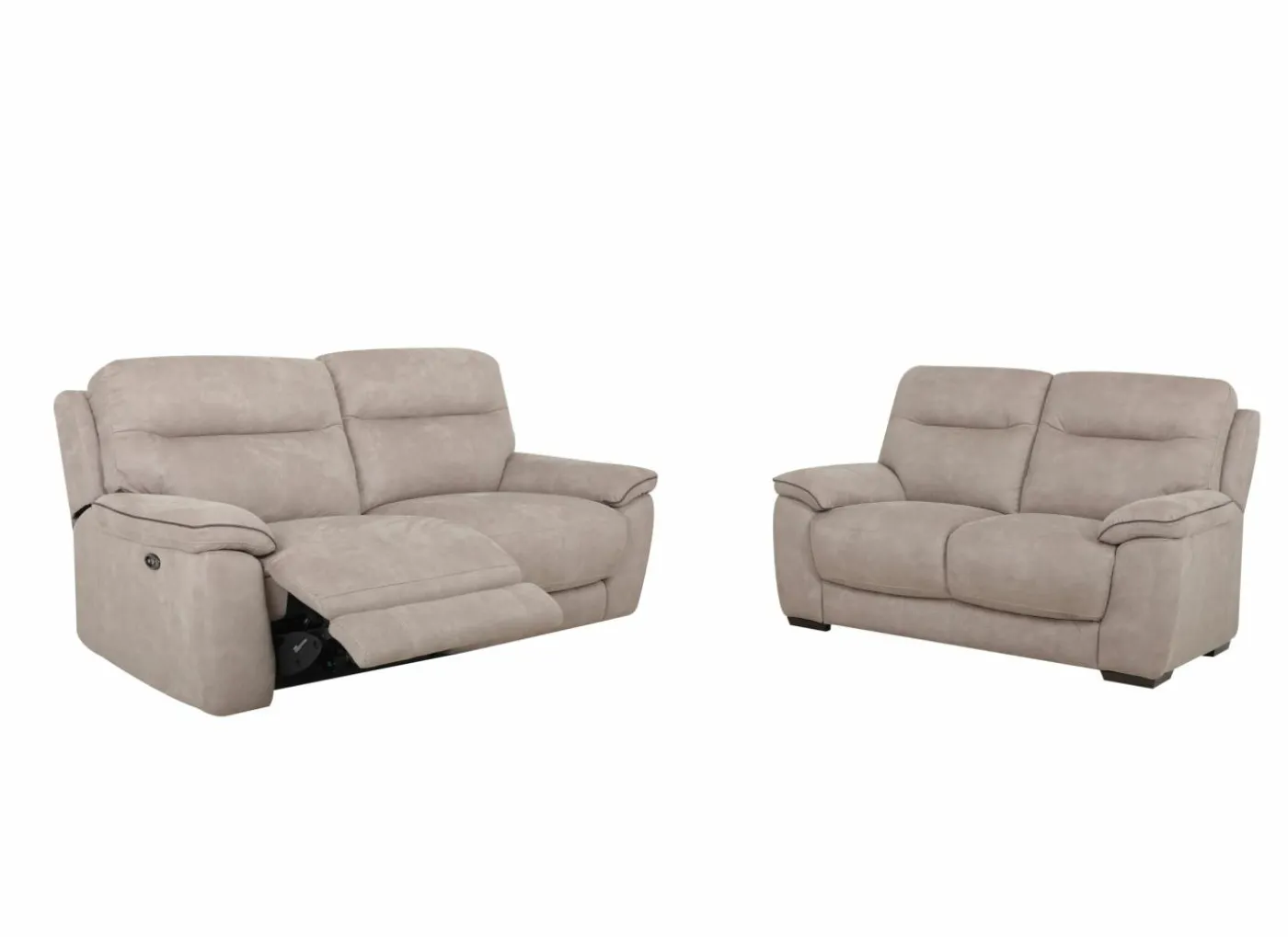 Zetel Judd 2,5+2-zit - stof - silver grey met relax