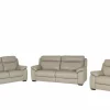 Zetel Mohawk 2,5+2+1-zit - leder - grijs