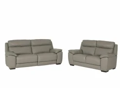 Zetel Singer 2,5+2-zit - leder - taupe met relax