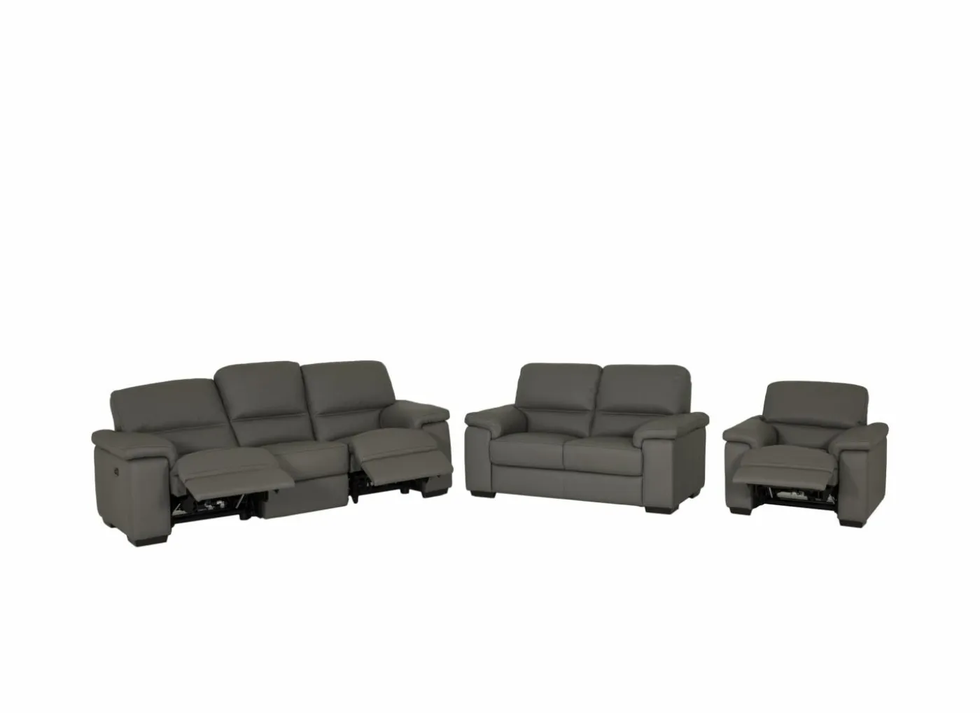 Zetel Tributo 3+2+1-zit - leder - elephant royal met relax