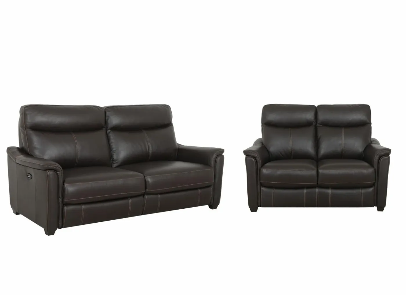 Zetel Wise 2,5+2-zit - leder - walnut met relax