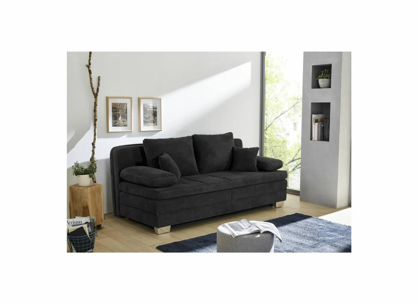 Zetelbed Lindau 2 persoons - 203x106cm - stof - zwart