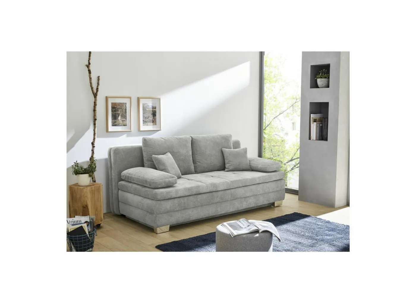 Zetelbed Lindau 2 persoons - 203x106cm - stof - grijs