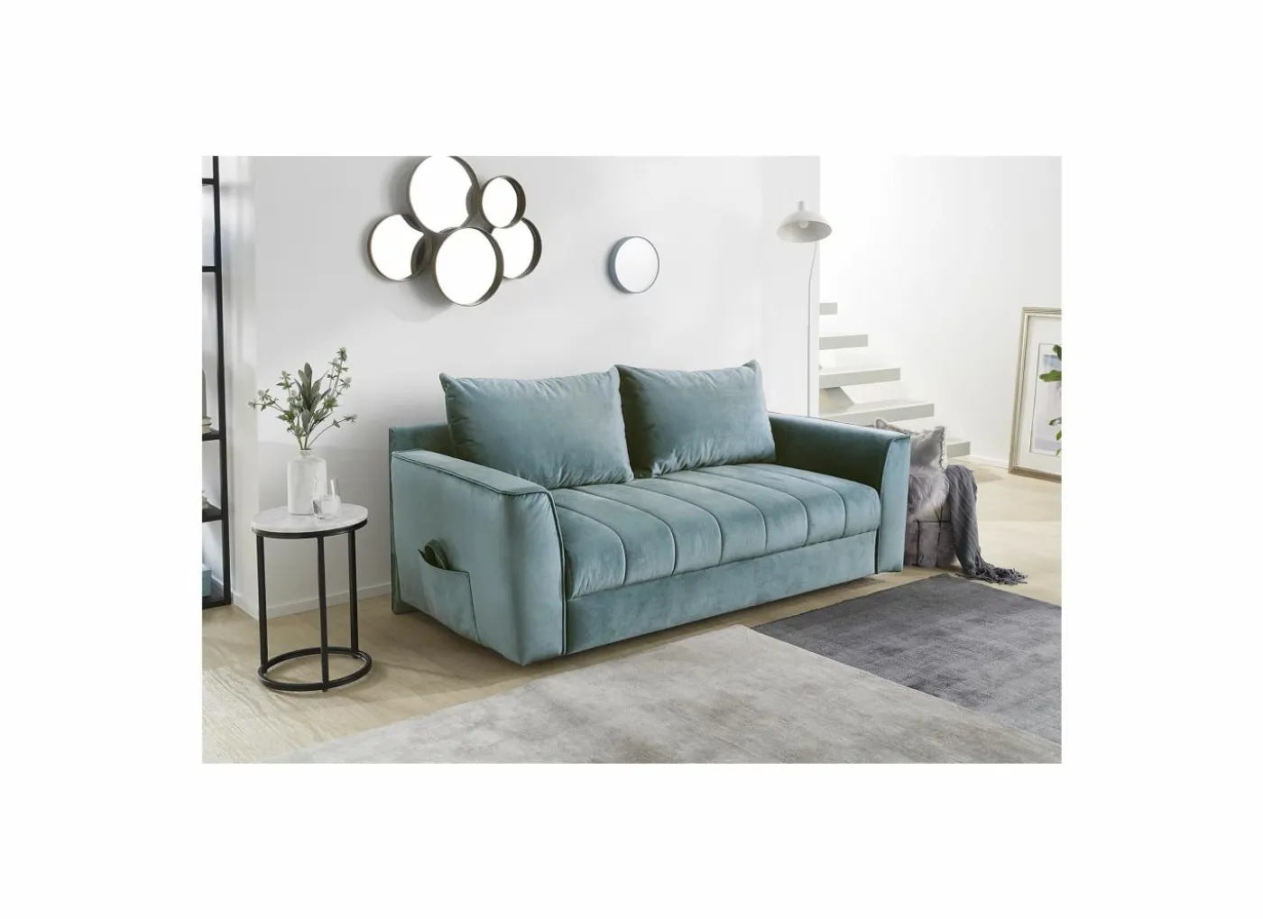 Zetelbed Rick 2-zit - stof - turquoise