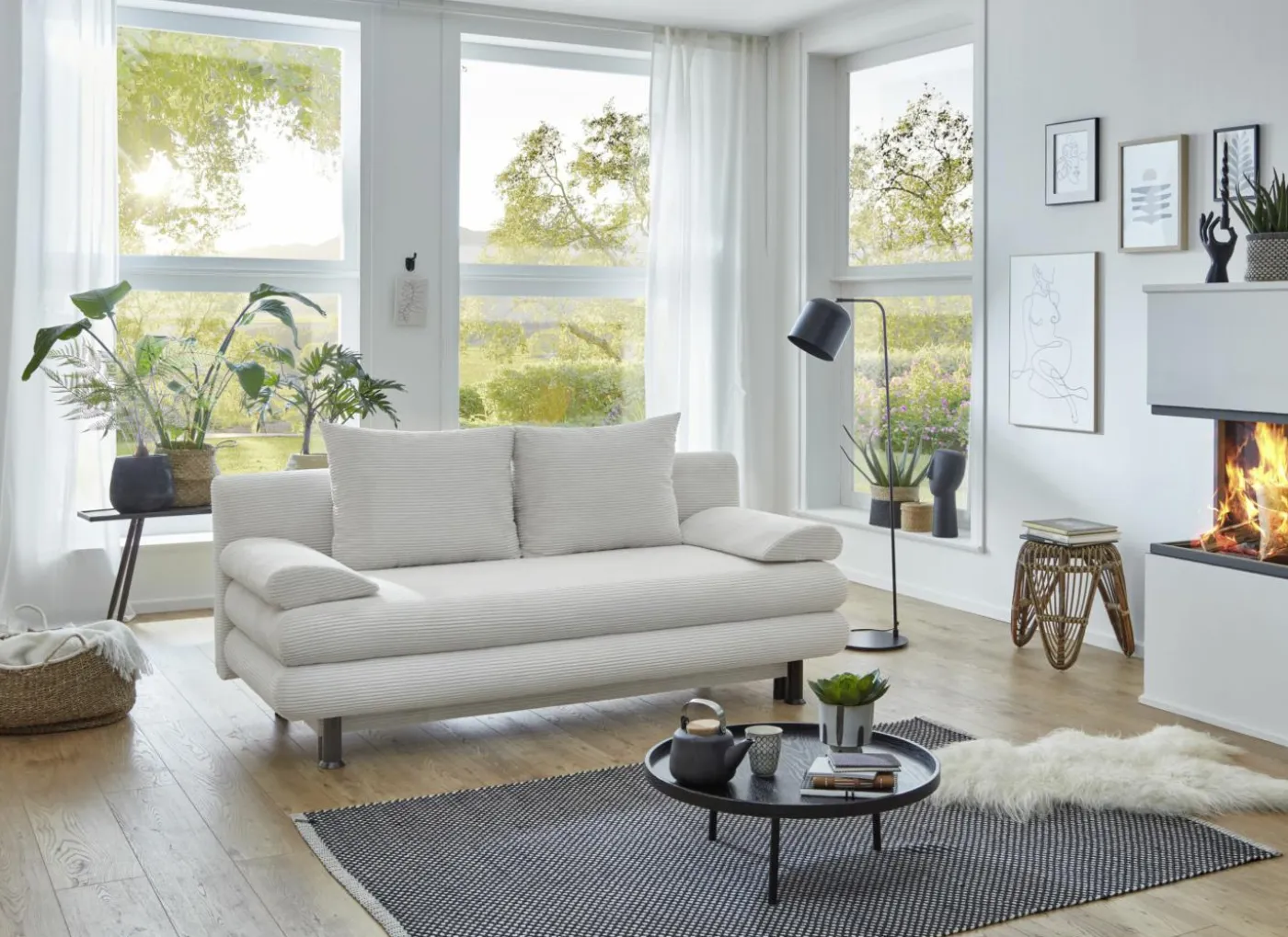 Zetelbed SO240 Bern 2 persoons - stof - beige