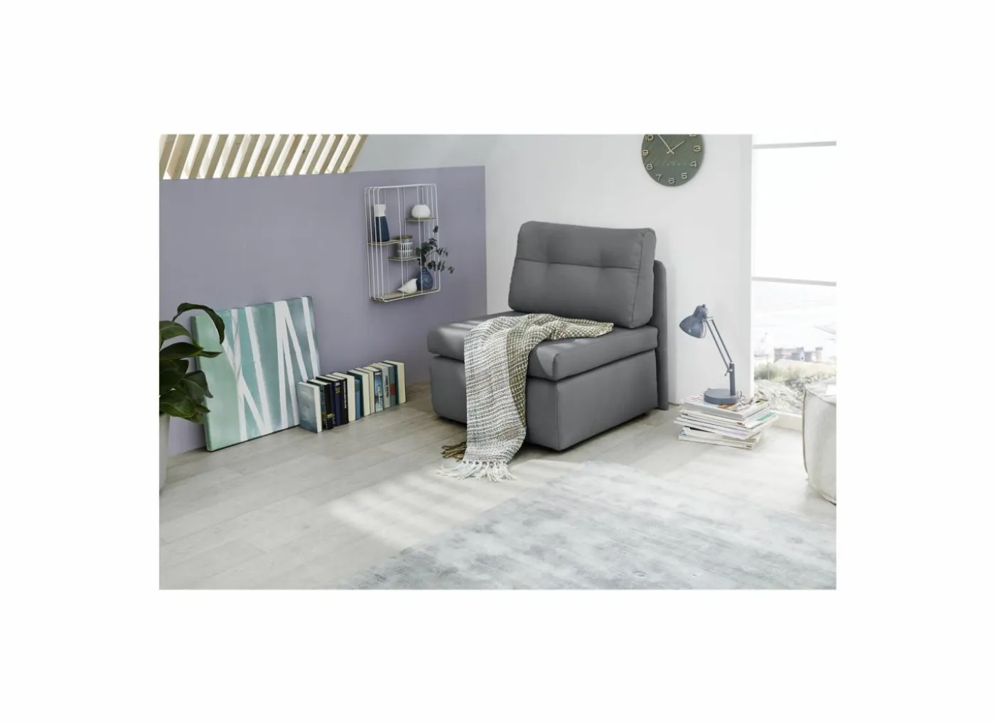 Zetelbed Tunis 1 persoons - 85x82cm - stof - donkergrijs