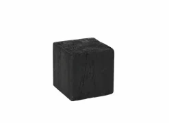 Zuil Qubit 20x20x20cm - gerecycleerd den massief - zwart